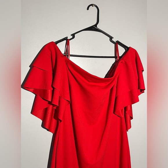 Ralph Lauren Vibrant Red Ruffle Mini Dress - Picture 2 of 13
